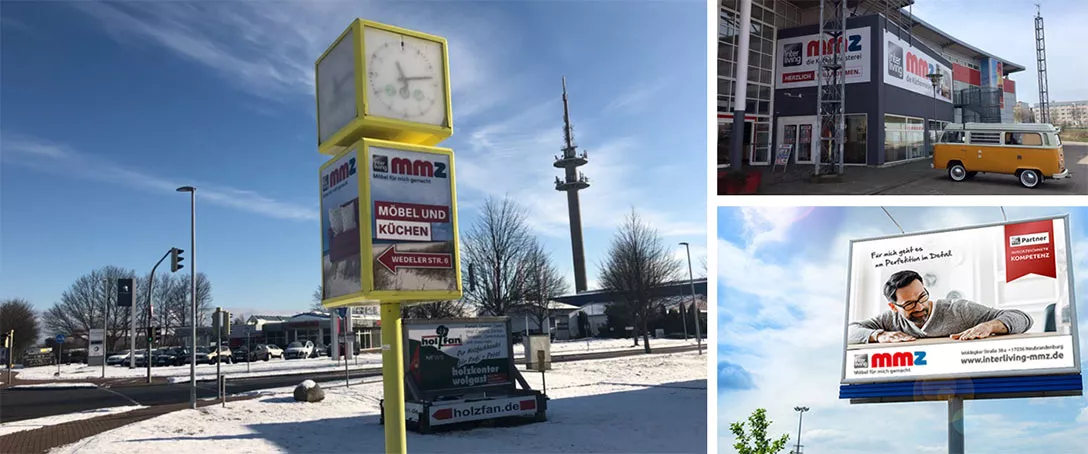 kws werbung neue fassade und werbetafeln für möbelhaus 