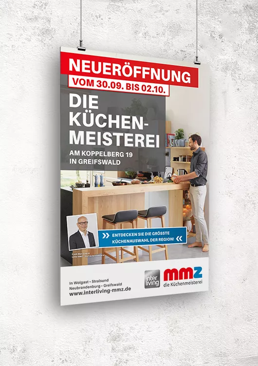 kws werbepartner für möbelhaus deckenhänger in corporate design
