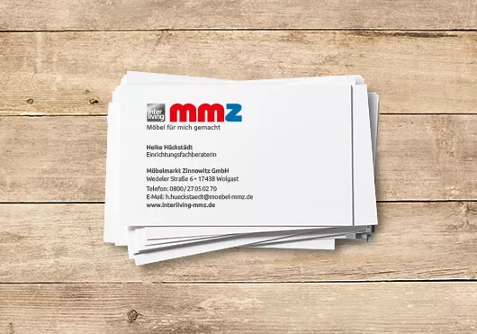 kwswerbung visitenkarten in corporate design für möbelkunden