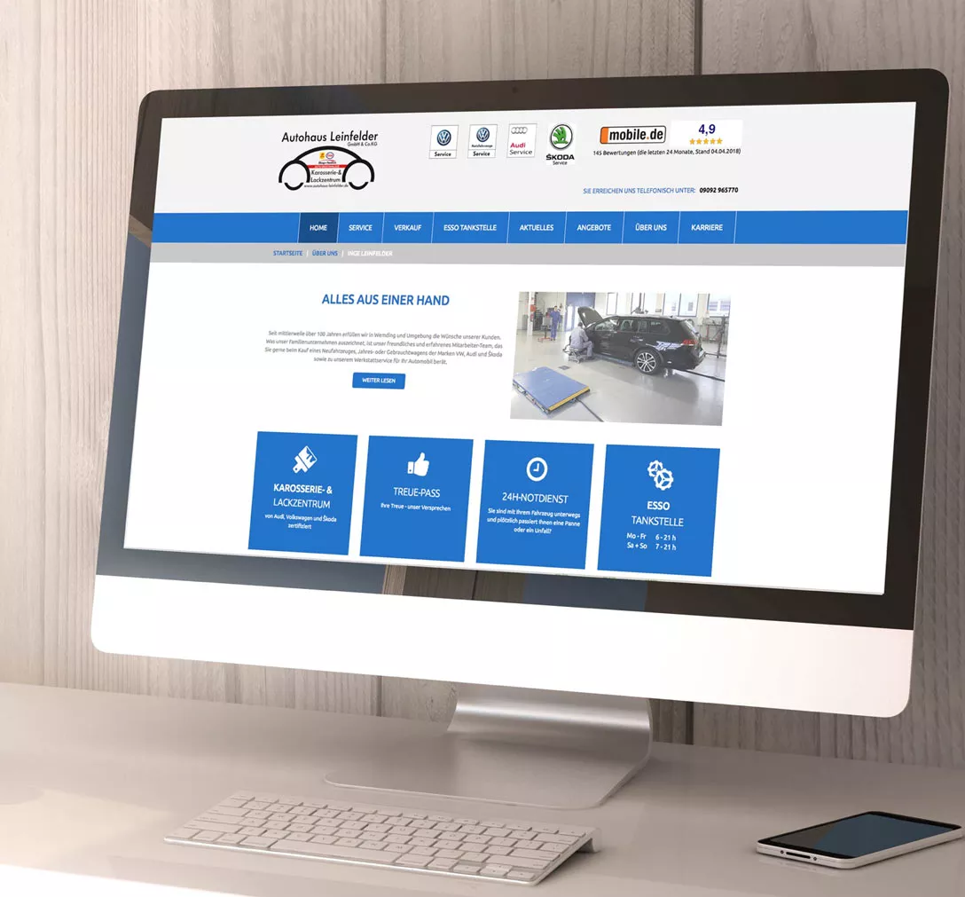 kwswerbung Aufbau Webseite mit Navigation